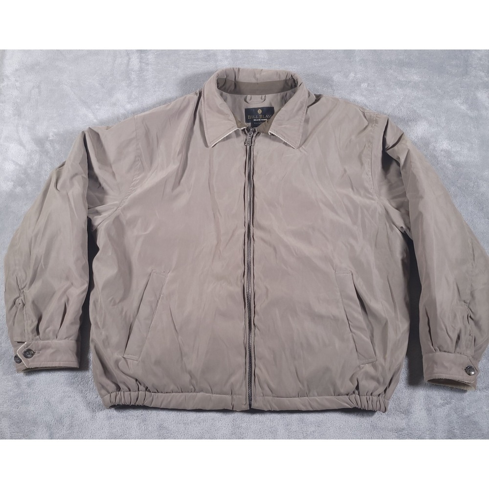 Bill Blass Black Label‎ Jacket Adult XL Brown Full Zip Bomber Fleece Pile Lined